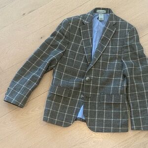 Tailored Boys 12 Green Windowpane Blazer